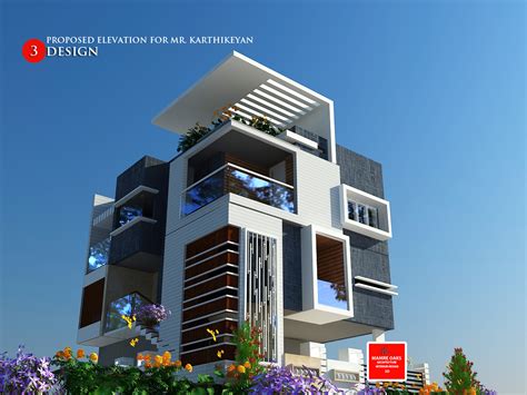 Contemporary Elevations Executed In Bangalore Mamreoaks Architecture And Home 3d Elevation Design