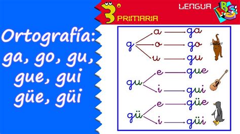 Lengua Castellana 3º Primaria Tema 6 Ortografía Ga Go Gu Gue Gui Güe Güi Youtube