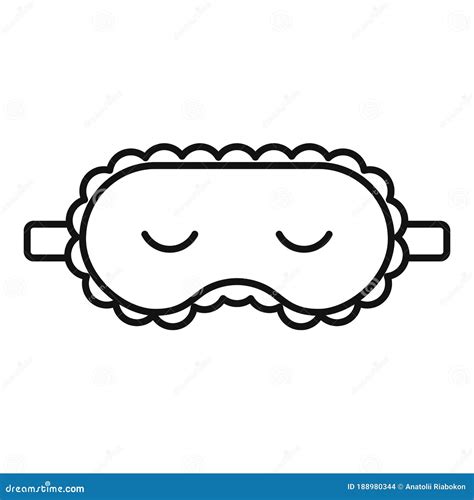 Sleeping Mask Icon Outline Style Stock Vector Illustration Of