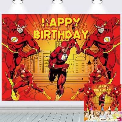 Flash Happy Birthday Backdrop Banner Background Cartoon Party