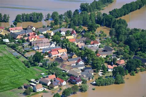 Luftaufnahme Glaucha Ot Oberglaucha Hochwasser Pegel Situation