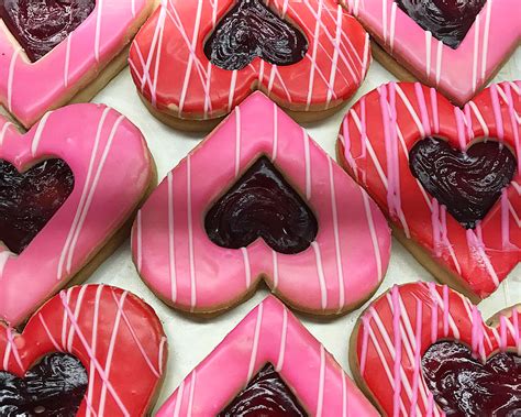 Large Iced Heart Shaped Cookies Pastries By Randolph