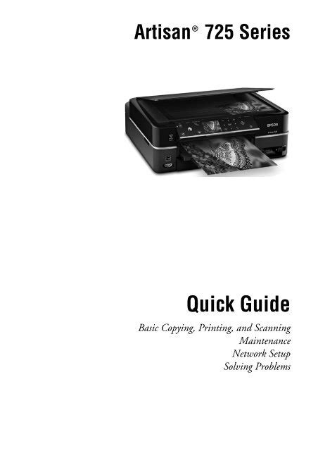 Epson Epson Artisan 725 All In One Printer Quick Guide And Warranty