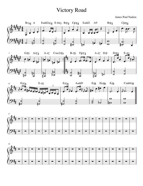 Victory Road Sheet Music For Piano Solo Easy