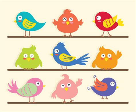 Bird Clipart Set Vector Art & Graphics | freevector.com