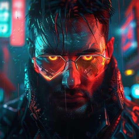 Dark And Gritty Cyberpunk Hacker Premium Ai Generated Image