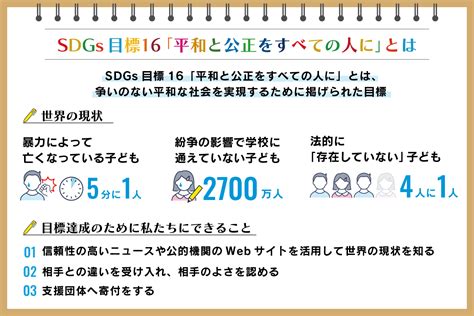 Sdgs目標16「平和と公正をすべての人に」とは？事例解説付き！：朝日新聞sdgs Action