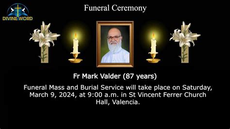 Funeral Ceremony Of Fr Mark Valder 87 Years St Vincent Ferrer Church