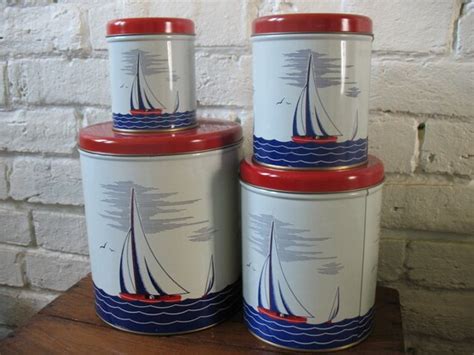 Vintage Canisters Sail Boat Nautical