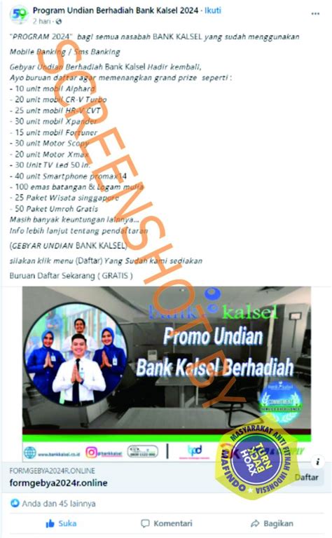 PENIPUAN Link Pendaftaran Gebyar Undian Berhadiah Bank Kalsel Bagi