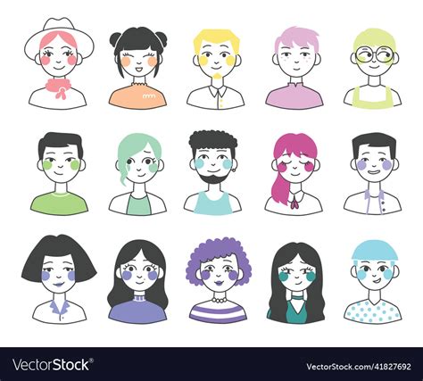 Big set of people avatars for social media Vector Image