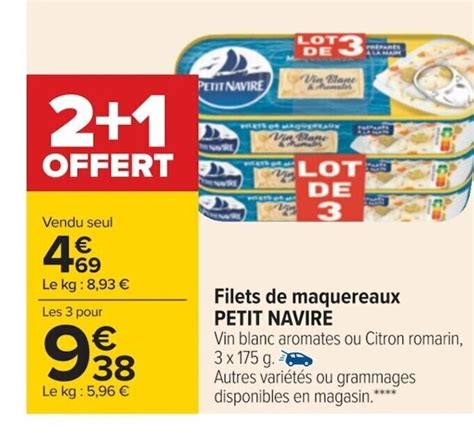 Promo Filets De Maquereaux Petit Navire Chez Carrefour