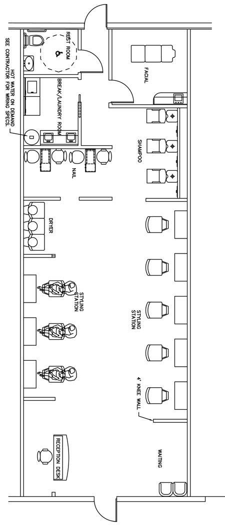 Beauty Salon Floor Plan Design Layout 1400 Square Foot