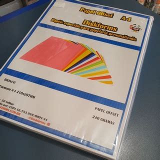 Papel Offset 240g Formato A4 CHAMBRIL 210x297 Pacote 100 Folhas