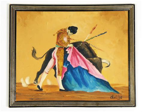 Vintage Mid-Century Spanish Matador & Bull Oil by HoofAndAntler