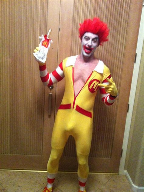 Ronald Mcdonald Adult Costume Body Suit Mcdonalds Clown Mens Lycra