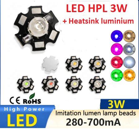 Jual LAMPU LED High Power HPL 3W 3 Watt PLUS Heatsink CASING PCB