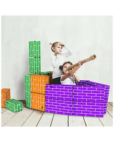 Trademark Hey! Play! 30pc Corrugated Cardboard Building Block Set Kids ...