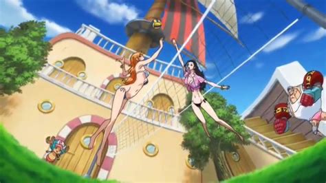 One Piece Epic Fan Service Nami And Robin Playing Volleyball Youtube