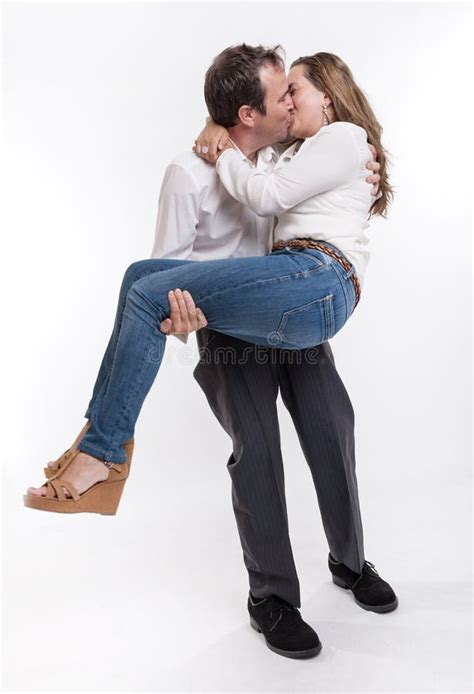 Couple Kissing Stock Photo Image Of Jeans Bride Caucasian