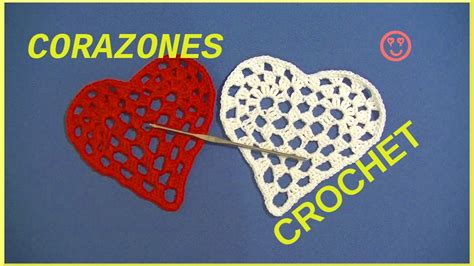 Corazones románticos San Valentín en tejido crochet o ganchillo