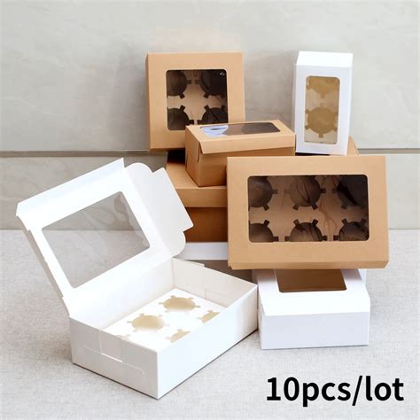 Bo Te D Emballage En Papier Kraft Avec Fen Tre Pour G Teaux Chi Muffins