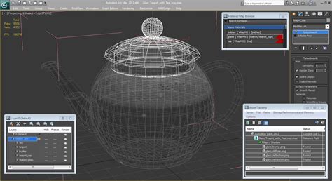 Glas Tekanna Med Te D Modell D Modell Max Obj Ma Fbx C D