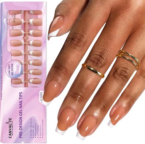 Canvalite Français Faux Ongles 300 Pièces Gel Capsule Ongle Pré colorés