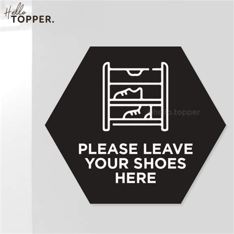 Jual Please Leave Your Shoes Here Sign Akrilik Tempel Dinding Papan