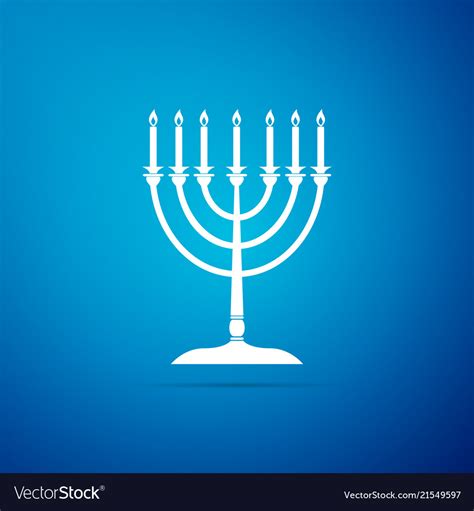 Hanukkah icon isolated on blue background Vector Image