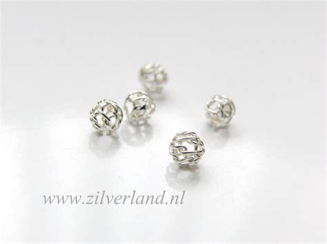 50 Stuks 4mm Sterling Zilveren Kralen Zilverland Zilveren Sieraden