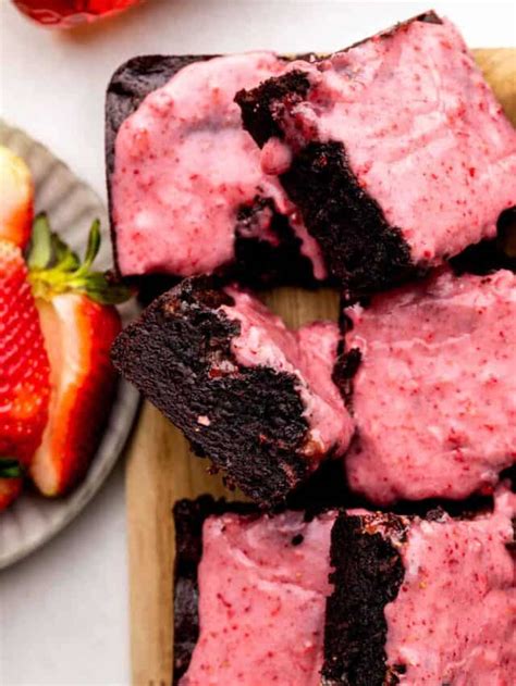 Strawberry Glazed Fudgy Brownies - Stephanie's Sweet Treats