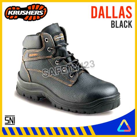 Jual Sepatu Safety Shoes Krushers Dallas Black Hitam 38 Jakarta