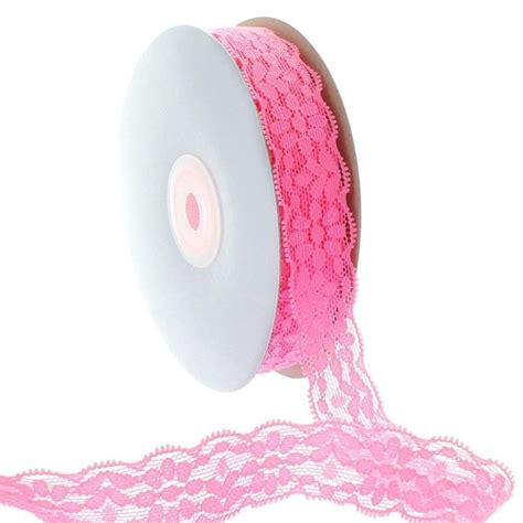 Stretch Elastic Lace Trim Hot Pink Choose Length Etsy In