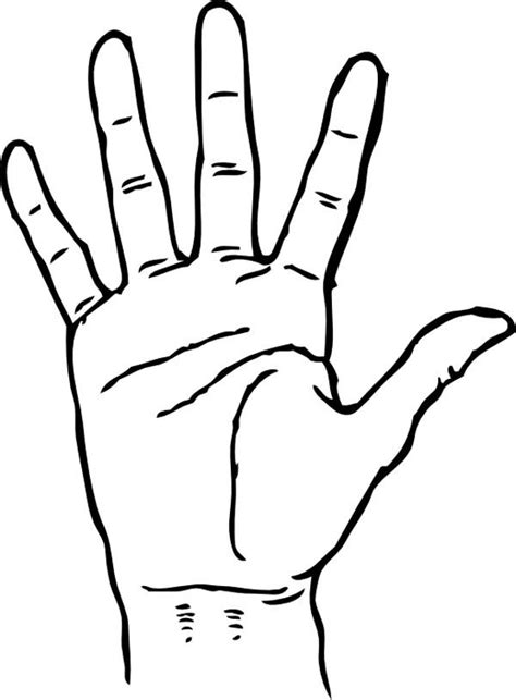 Hand Palm Facing Coloring Page Coloring Sky How To Draw Hands Hand