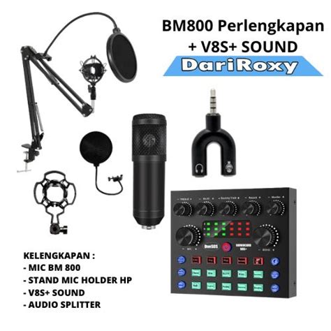 Jual BM 800 Full Set Paket Recording Microphone Mic Condenser