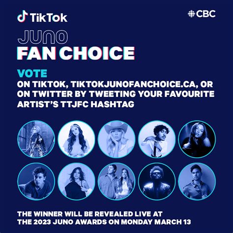 Announcing The 2023 Nominees For Tiktok Juno Fan Choice Tiktok Newsroom