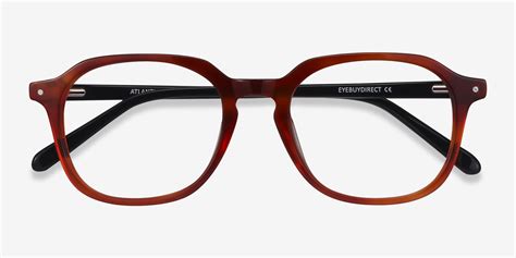 Atlantic Geometric Orange Full Rim Eyeglasses Eyebuydirect