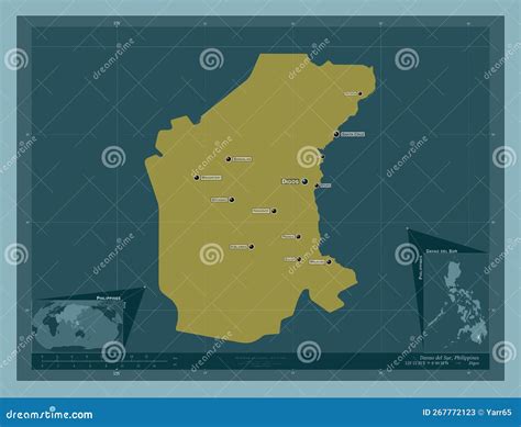 Davao Del Sur Philippines Solid Labelled Points Of Cities Stock Illustration Illustration