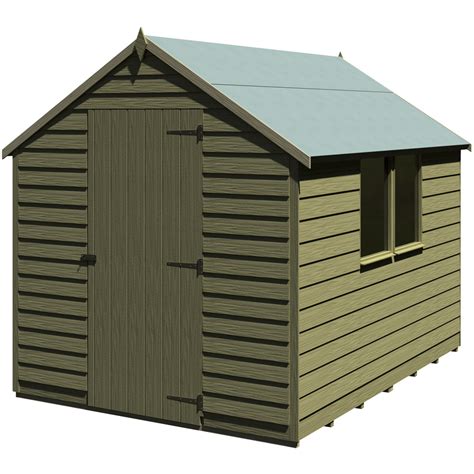 Shire 8 X 6ft Overlap Apex Garden Shed With Windows Wilko