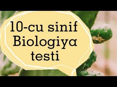 10 cu sinif Biologiya testi online test təhsilə dair YouTube