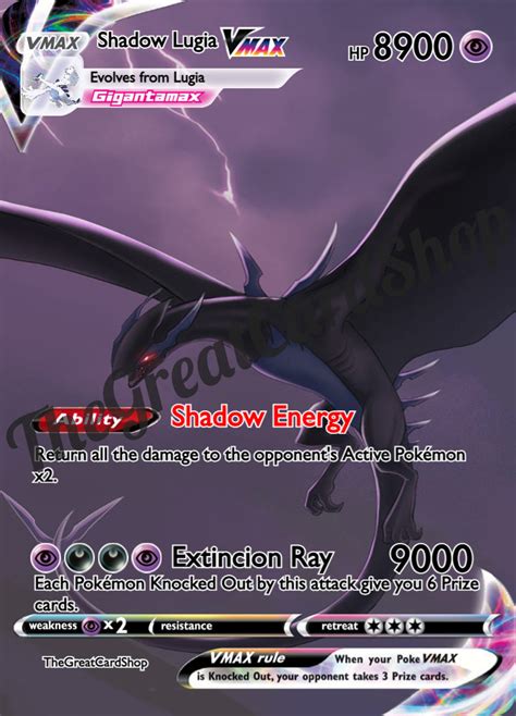 Shadow Lugia Vmax V Ex Gx Pok Mon Hisui Etsy Uk