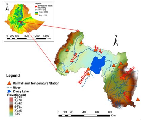 Topographic map of the Ziway Lake Basin. | Download Scientific Diagram