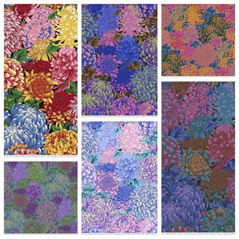 Kaffe Fassett Hokusai S Mums 2021 Prints Half Yard Fabric Etsy