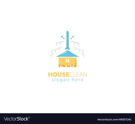 Clean house logo design Royalty Free Vector Image