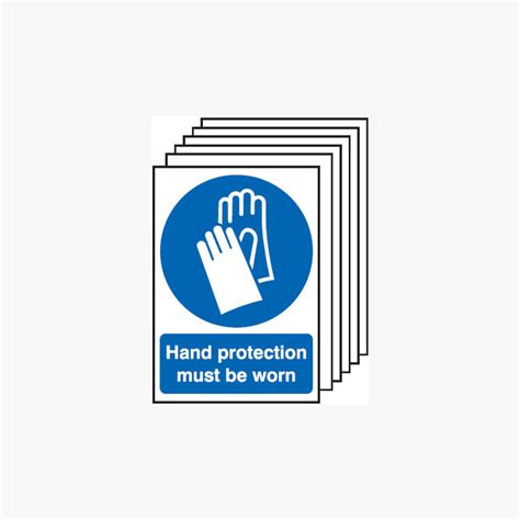 Hand Protection Must Be Worn Multipack Self Adhesive A Signs