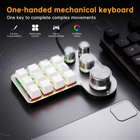 Custom Macro Keyboard 12 Keys 4 Knobs Mini USB Mechanical Keyboard ...