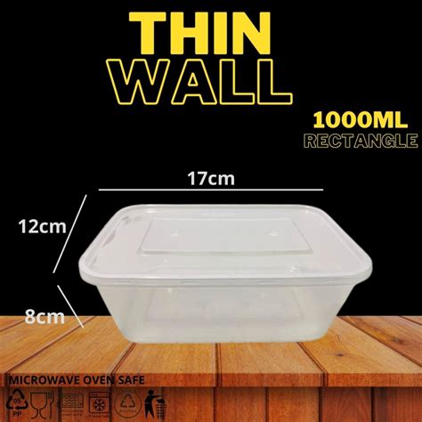 Jual Kotak Makan Thinwall 1000ml Plastik Food Container Food Grade