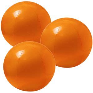 6x Stuks Opblaasbare Strandballen Extra Groot Plastic Oranje 40 Cm