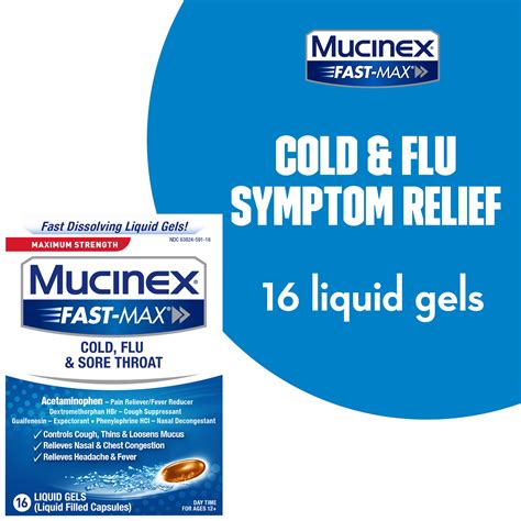 Mucinex Fast-Max Cold, Flu, & Sore Throat Relief Medicine, OTC Cough